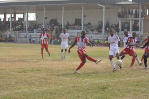 Football action from the NPFL match