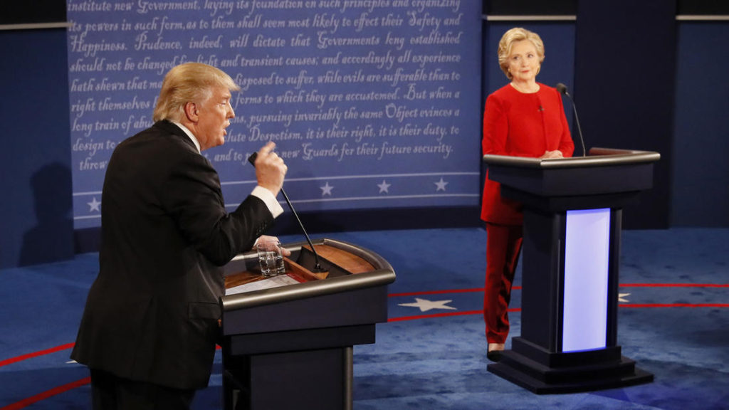 Trump and Clinton debating