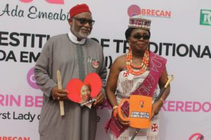 From left, Ondo state governor, Arakunrin Oluwarotimi Akeredolu and his wife, First Lady of Ondo state, Arabirin Betty Anyanwu - Akeredolu,