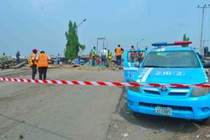 FILE PHOTO: Officials of the FRSC at the scene of an accident