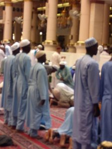 Nigerian pilgrims in Madinah on Sunday, trooped to the section of the Prophet’s Mosque in Madinah