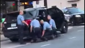The four police officers with Chauvin kneeling on the neck of Floyd