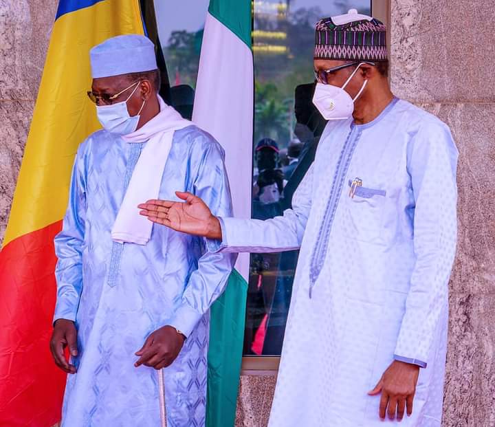 President Buhari and President Idriss Deby Itno of Chad during the meeting in Abuja on Saturday
