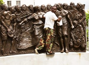 Adewale Adenle working on the Congo Square Sculpture, New Orleans