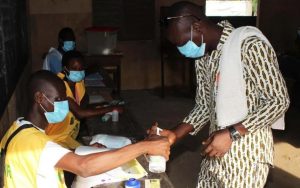 Voting station at Benin presidential election on Sunday