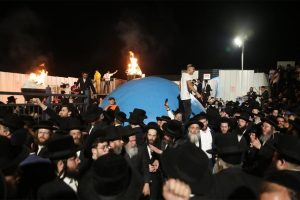 Participants at Lag B”Omer, an annual religious holiday marked with all-night bonfires, prayer and dancing, at Mount Meron: 44 die in stampede