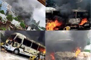 Gov. Hope Uzodimma’s house in Omuma Oru East council area set ablaze on Saturday by unknown gunmen