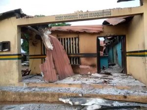 The razed Bende Police Station