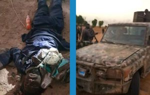 One of the Boko Haram terrorists and their guntruck
