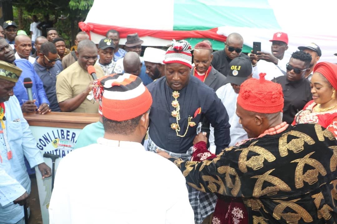 Ambassador Sobomabo Jackrich being conferred with chieftaincy title