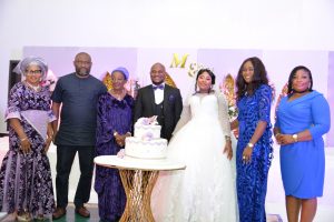 Edo First Lady, Mrs Betsy Obaseki and Mr. and Mrs. Abel Eromosele Ugiagbe at the wedding ceremony and other guests at the wedding ceremony