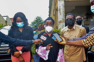 Photo: Mrs. Obaseki (middle) flanked by Dep. Gov. Philip Shaibu and wife, Marian