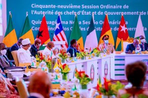 President Buhari and other leaders at the 59th Ordinary session of the Authority of Heads of State and Government of ECOWAS in Accra, Ghana, on Saturday.