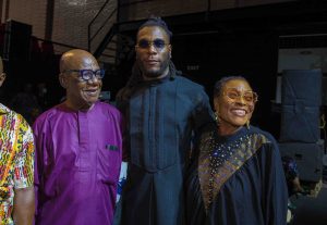 Burnaboy with his grandparents, Mr and Mrs Benson Idonije