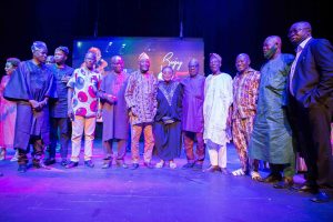Friends of Mr Benson Idonije in a group photograph