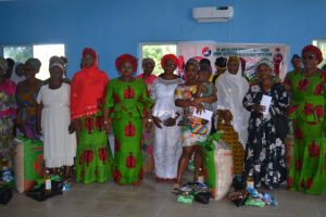 Nigerian Army Officers' Wives Association (NAOWA) 35 Artillery Brigade Chapter Abeokuta Ogun State during their courtesy visit to Stella Obasanjo Motherless Babies Home and donation of cash and other gift items to the inmates
