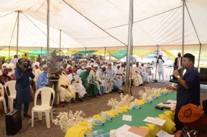 Speaker of Ogun Assembly, Hon. Oluomo addressing stakeholders during the public hearing on the bill