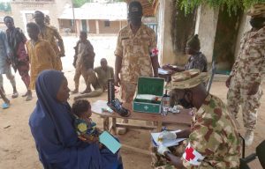 Troops profiling the Boko Haram members after they surrendered