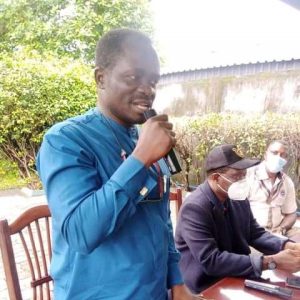 Chairman of Andoni local government area,Rivers, Erastus Awortu in Rivers State addressing Stakeholders on INEC Voters'Continuous registration.