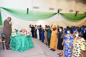 Justice Hamza Muazu of the FCT High Court administers the Oath of Secrecy and Declaration of Secrecy on State House Staff.