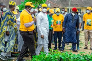 Abiodun, and other officials at Eweje Farm Institute, Odeda, Ogun State,