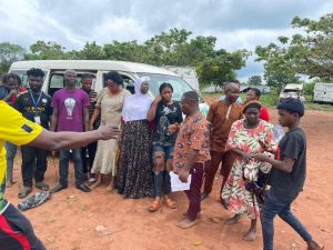 The travellers rescued from kidnappers by the police in Edo State