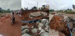 The collapsed section of Lokoja-Kabba highway