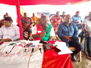 Chairman of Peoples Democratic Party (PDP) in Anambra, Chief Ndubuisi Nwobu addressing journalists in Awka on Wednesday