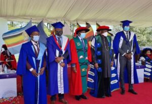 Former President Goodlluck Jonathan and wife, Patience, during his formal inauguration as the Chancellor of Cavendish University Uganda on Thursday