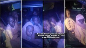 The Tegina pupils on the way to Minna on Thursday evening pic credit: PRNigeria