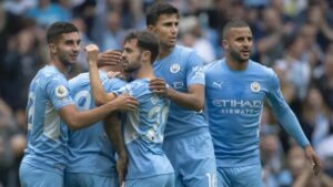 Manchester City players: wallop Arsenal 5-0