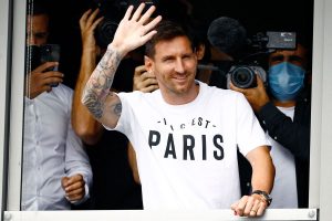 Messi: gets heroic welcome on arrival in France to join PSG