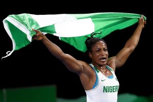 Blessing Oborududu: wins silver medal in the women’s freestyle 68kg event in the Tokyo Olympics wrestling competition