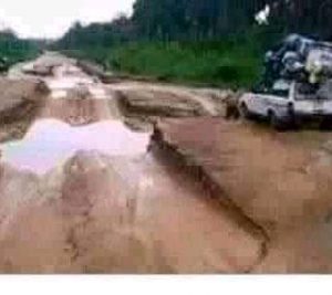 Deplorable section of Igbo-Etche road in Rivers