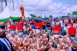 President Muhammadu Buhari commissioning projects in Imo State on Thursday