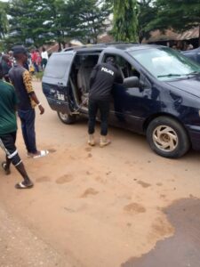 The Police officers and their vehicle