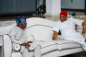 Tinubu and Orji Uzor Kalu during the visit