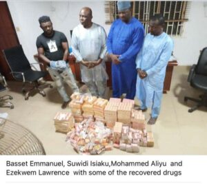 Some of the suspects with illicit drugs recovered from them by NDLEA