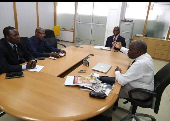 Dr. Christopher Kolade, right, fielding questions from TheNEWS' Ademola Adegbamigbe and David Odey, former Editor of PMNEWS