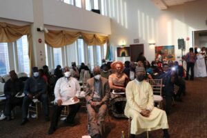 Left- Consul-General of Nigeria in New York, Amb. Lot Egopija; Permanent Representative of Nigeria to the UN, Prof. Tijjani Muhammad-Bande and Minister of State for Foreign Affairs, Amb. Zubairu Dada at the cultural show hosted by the Nigeria Consulate New York