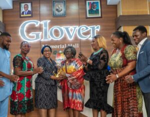 Mrs Uzamat Akinbule-Yusuf, the Commissioner of Tourism, Arts and Culture, alongside the Permanent Secretary, Princess Adenike Adedoyin-Ajayi and Director of Theatre, Mr Odusote handed over the management of the hall to Lufodo Group