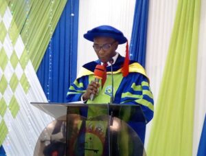 Professor of Mechanical Engeering, Engr. Vincent Aizebeoje Balogun delivering his inaugural lecture