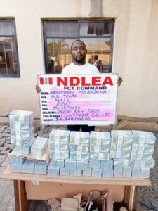 The principal suspect arrested with the fake dollar by NDLEA, 52-year-old Abdulmumini Maikasuwa.