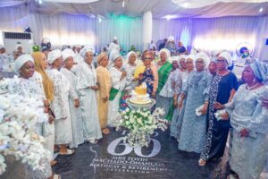 The celebrant and her former secondary school classmates