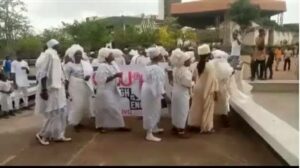 The traditional religion practitioners at the gate of Obafemi Awolowo University, Ile Ife