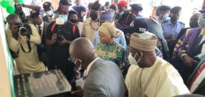 Governor Sanwo-Olu commissioning the 80-bed hospital delivered by OSSAP-SDGs in Lagos State University, LASU