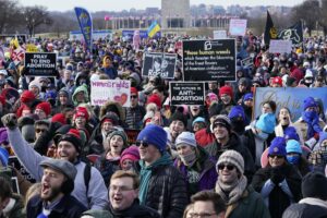 Anti-abortion protesters on the streets of Washington