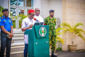 Gov. Chukwuma Soludo of Anambra speaking in Awka on Wednesday Wednesday