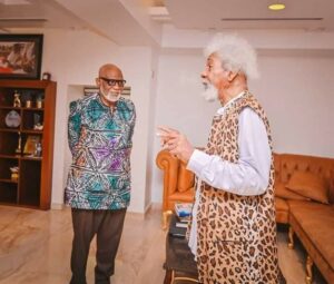 Akeredolu and Prof Soyinka in Akure on Friday