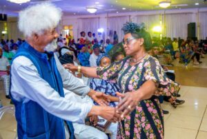 Professor Wole Soyinka with Femi's wife, Dr Kofo Soyinka.